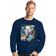 Load image into Gallery viewer, Secret_Shirts Crewneck Sweater, Unisex / Small / Navy Dragon Fight
