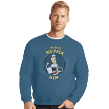 Load image into Gallery viewer, Shirts Crewneck Sweater, Unisex / Small / Indigo Blue The Real Six Pack
