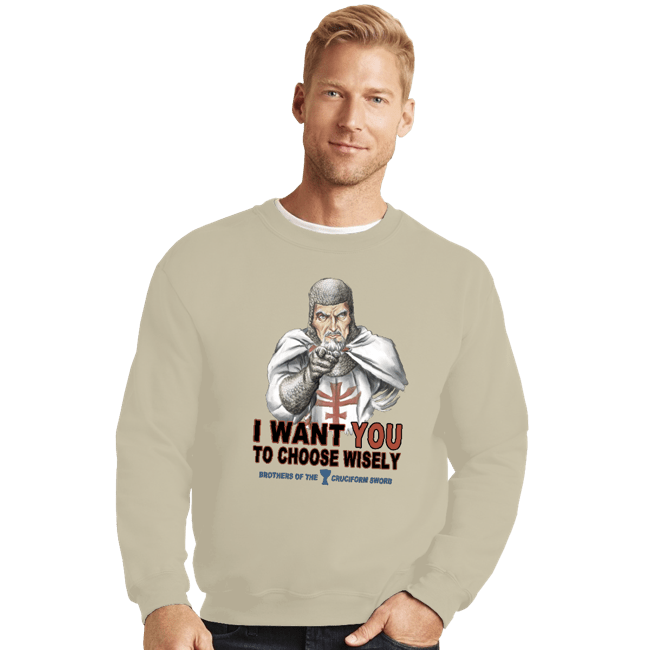 Shirts Crewneck Sweater, Unisex / Small / Sand Choose Wisely