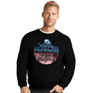 Daily_Deal_Shirts Crewneck Sweater, Unisex / Small / Black Two Worlds