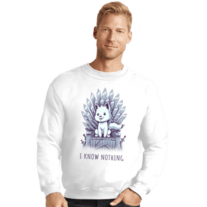 Shirts Crewneck Sweater, Unisex / Small / White I Know Nothing