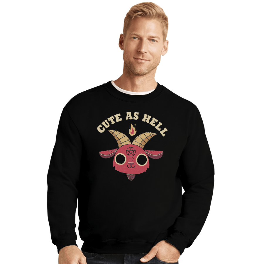 Shirts Crewneck Sweater, Unisex / Small / Black Cute As Hell
