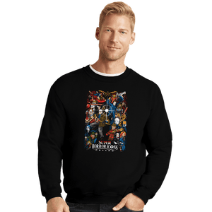 Daily_Deal_Shirts Crewneck Sweater, Unisex / Small / Black Super Horror Icons