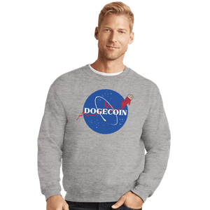 Daily_Deal_Shirts Crewneck Sweater, Unisex / Small / Sports Grey Nasa Doge
