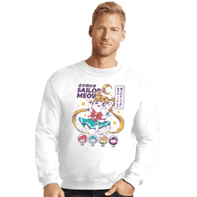 Load image into Gallery viewer, Shirts Crewneck Sweater, Unisex / Small / White Sailor Meow
