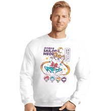 Load image into Gallery viewer, Shirts Crewneck Sweater, Unisex / Small / White Sailor Meow
