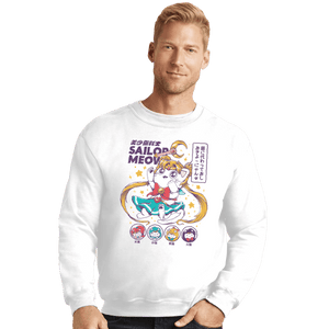 Shirts Crewneck Sweater, Unisex / Small / White Sailor Meow