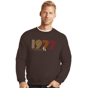 Shirts Crewneck Sweater, Unisex / Small / Dark Chocolate 1977 A New Hope
