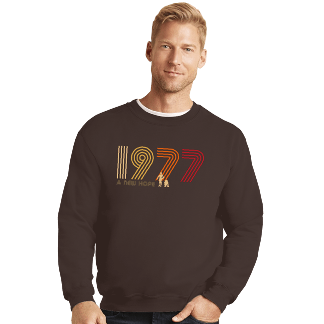 Shirts Crewneck Sweater, Unisex / Small / Dark Chocolate 1977 A New Hope