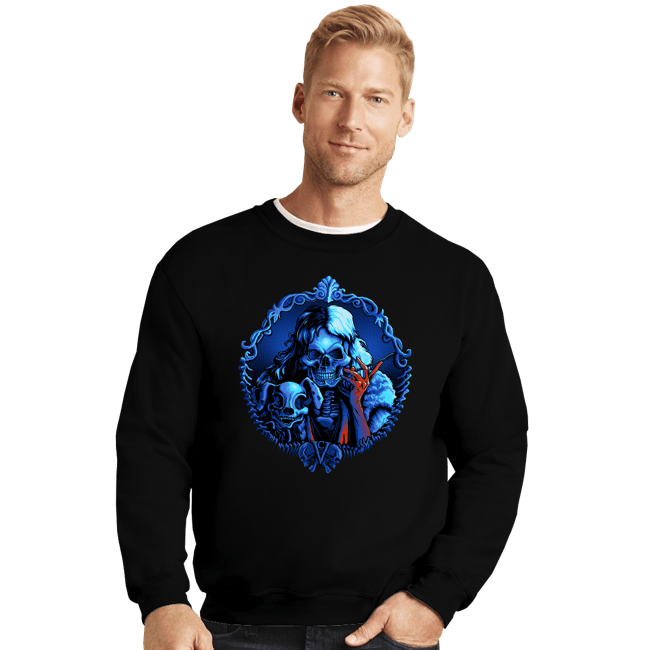 Daily_Deal_Shirts Crewneck Sweater, Unisex / Small / Black Cruella Bones