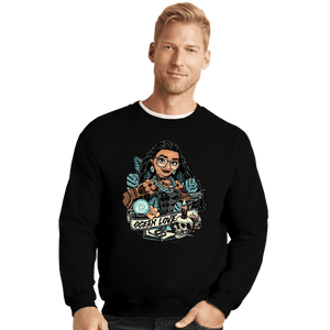 Daily_Deal_Shirts Crewneck Sweater, Unisex / Small / Black Rocker Moana