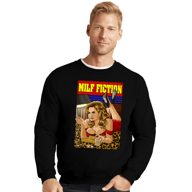 Secret_Shirts Crewneck Sweater, Unisex / Small / Black Milf Fiction