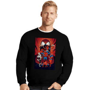 Daily_Deal_Shirts Crewneck Sweater, Unisex / Small / Black Spider Wars