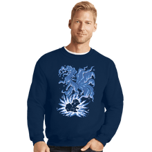 Load image into Gallery viewer, Shirts Crewneck Sweater, Unisex / Small / Navy The Ice Tailed Fox Within
