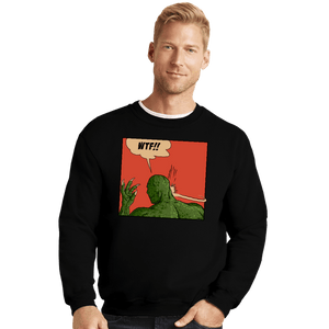 Secret_Shirts Crewneck Sweater, Unisex / Small / Black Lizard Slap