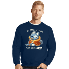 Load image into Gallery viewer, Daily_Deal_Shirts Crewneck Sweater, Unisex / Small / Navy Busy Being Lazy
