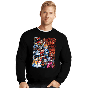 Daily_Deal_Shirts Crewneck Sweater, Unisex / Small / Black Morphin' Pilgrim