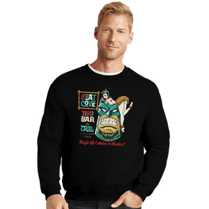 Secret_Shirts Crewneck Sweater, Unisex / Small / Black Bat Tiki