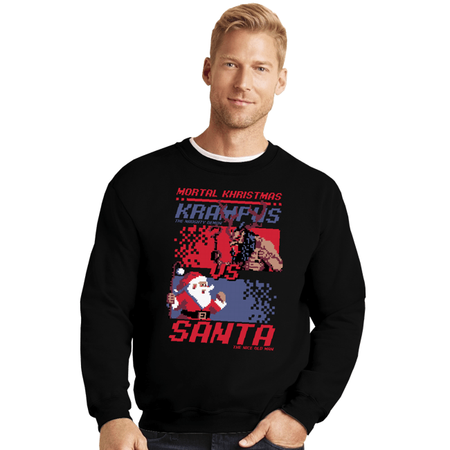 Daily_Deal_Shirts Crewneck Sweater, Unisex / Small / Black Christmas Fight