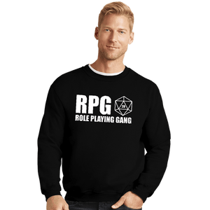 Shirts Crewneck Sweater, Unisex / Small / Black Role Playing Gang