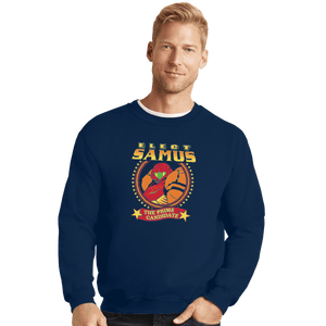 Shirts Crewneck Sweater, Unisex / Small / Navy Elect Samus - The Prime Candidate