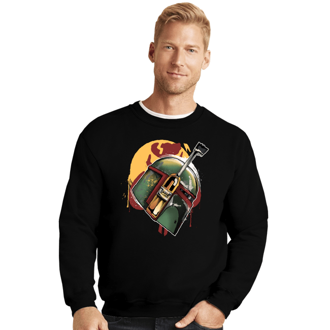 Shirts Crewneck Sweater, Unisex / Small / Black Mandalorian Hunter