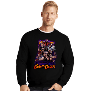 Daily_Deal_Shirts Crewneck Sweater, Unisex / Small / Black Fighting Game Over