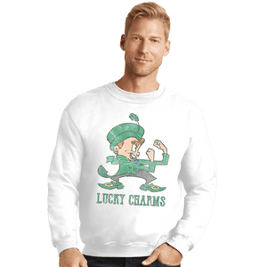 Shirts Crewneck Sweater, Unisex / Small / White Lucky Charms