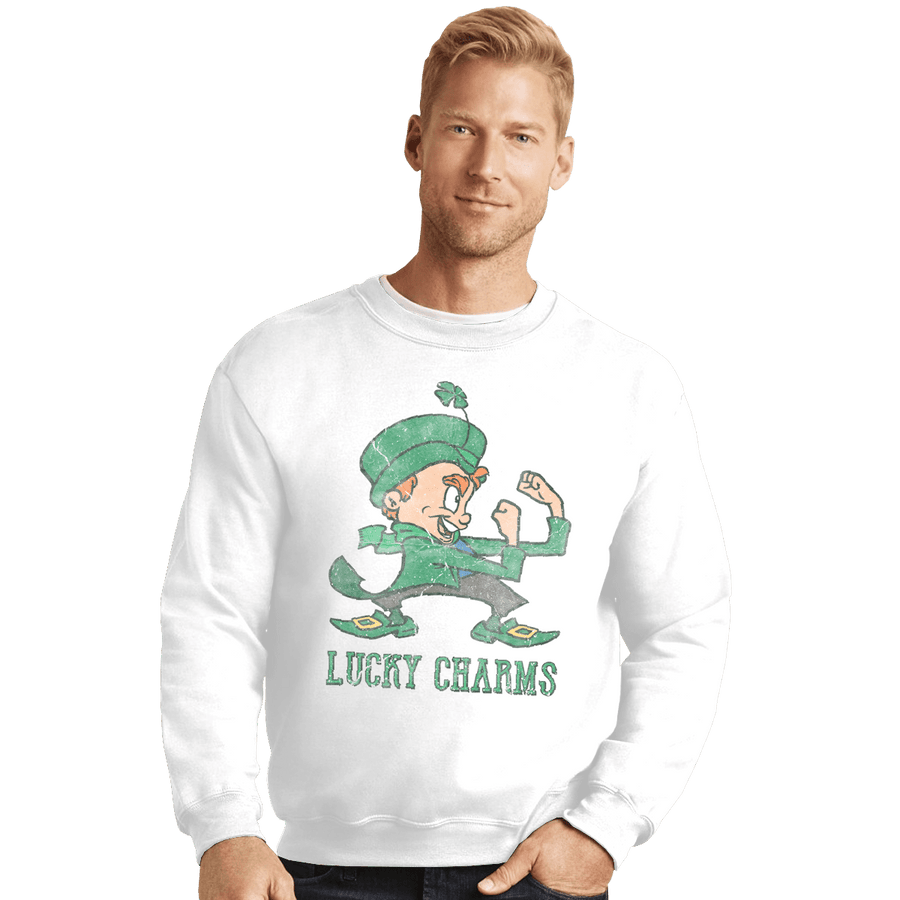Shirts Crewneck Sweater, Unisex / Small / White Lucky Charms