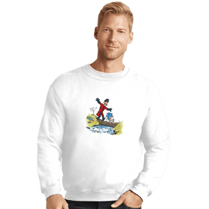 Shirts Crewneck Sweater, Unisex / Small / White Eggman And Sonic
