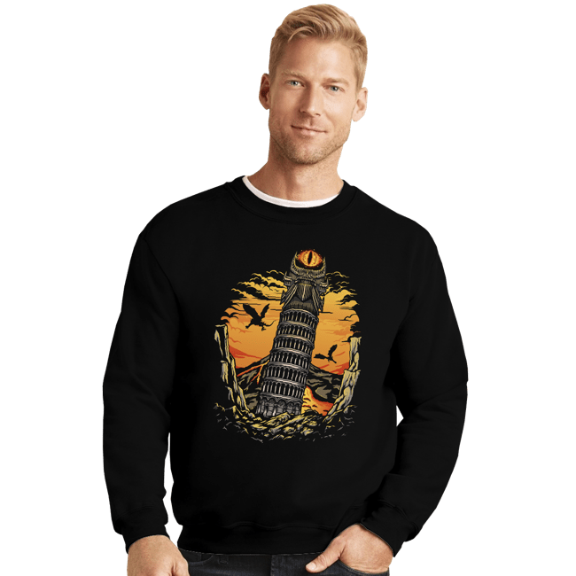 Daily_Deal_Shirts Crewneck Sweater, Unisex / Small / Black Leaning Dark Tower