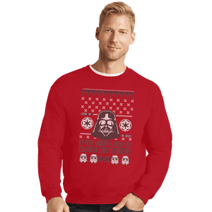 Shirts Crewneck Sweater, Unisex / Small / Red Vader Christmas