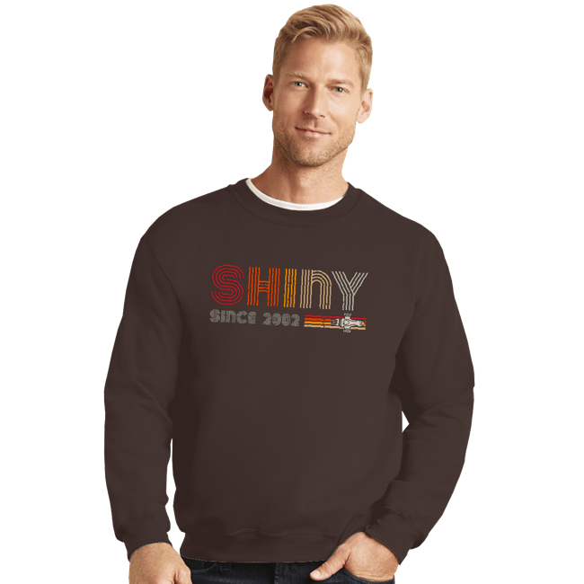 Daily_Deal_Shirts Crewneck Sweater, Unisex / Small / Dark Chocolate Shiny Since 2002