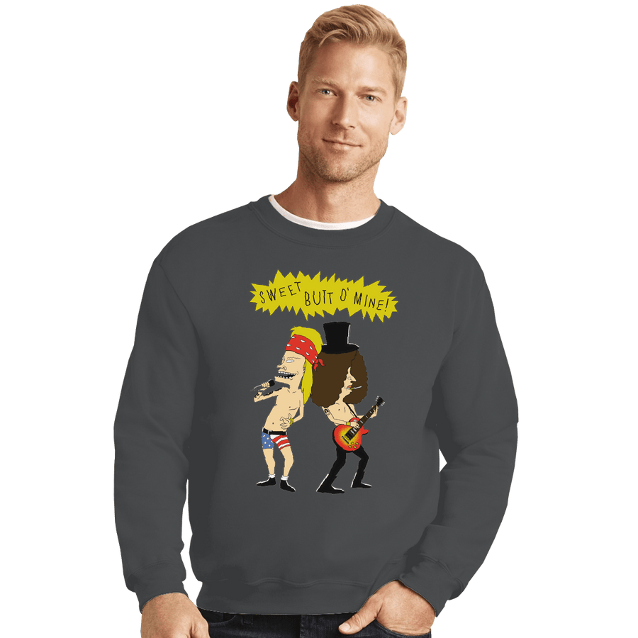 Shirts Crewneck Sweater, Unisex / Small / Charcoal Sweet Butt O Mine