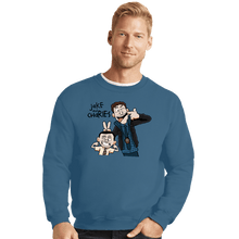 Load image into Gallery viewer, Secret_Shirts Crewneck Sweater, Unisex / Small / Indigo Blue Jake &amp; Charles
