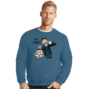 Secret_Shirts Crewneck Sweater, Unisex / Small / Indigo Blue Jake & Charles