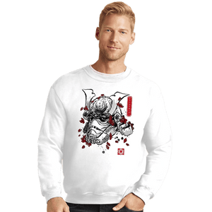 Daily_Deal_Shirts Crewneck Sweater, Unisex / Small / White The Samurai Trooper