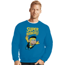Load image into Gallery viewer, Secret_Shirts Crewneck Sweater, Unisex / Small / Sapphire Super Invicible Boy
