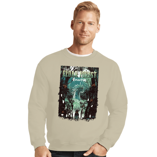 Daily_Deal_Shirts Crewneck Sweater, Unisex / Small / Sand Visit Cedar Forest