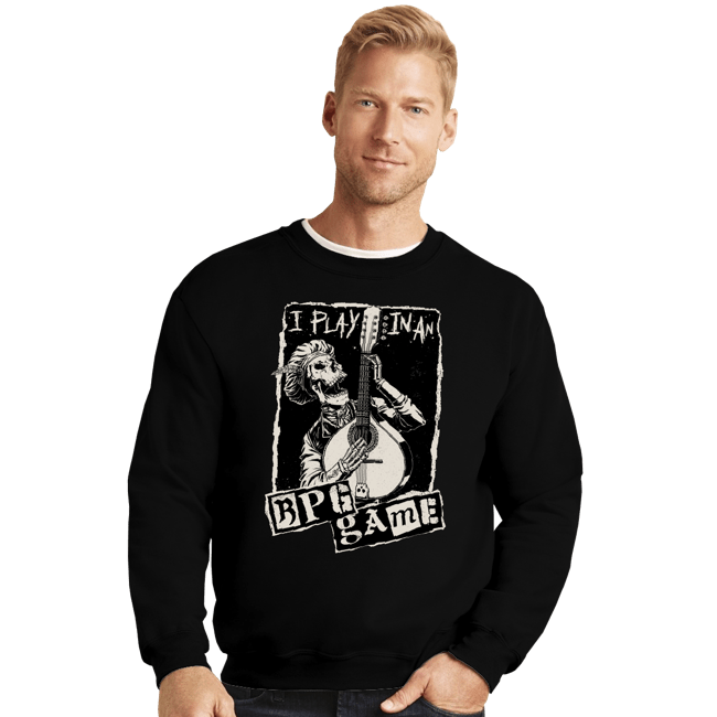 Secret_Shirts Crewneck Sweater, Unisex / Small / Black I Play In A Band