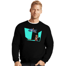 Load image into Gallery viewer, Secret_Shirts Crewneck Sweater, Unisex / Small / Black Alien And Girl
