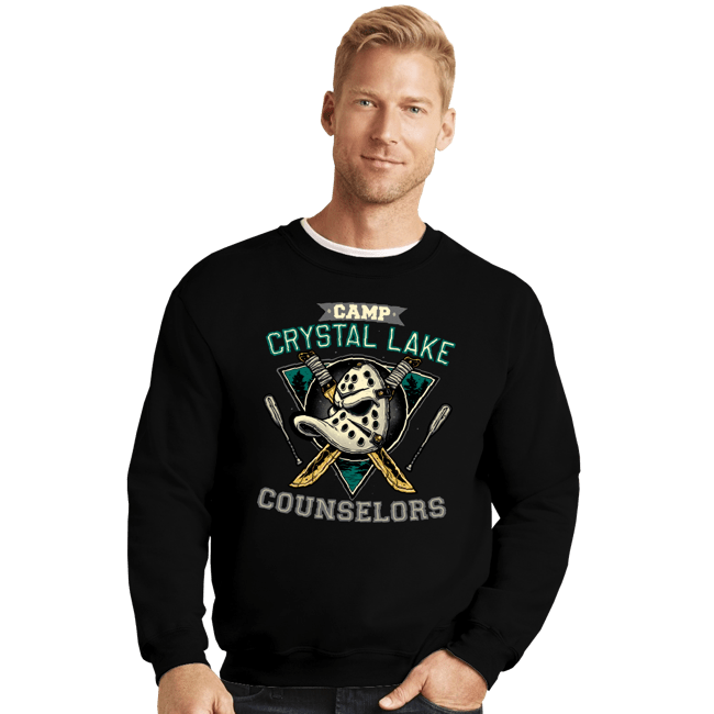 Daily_Deal_Shirts Crewneck Sweater, Unisex / Small / Black Camp Counselors