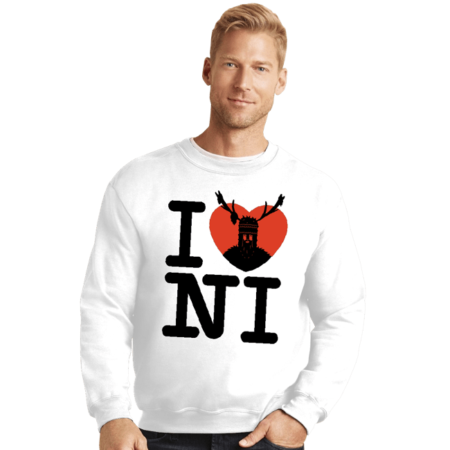 Shirts Crewneck Sweater, Unisex / Small / White I Love Ni
