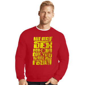 Daily_Deal_Shirts Crewneck Sweater, Unisex / Small / Red 1234 Omb