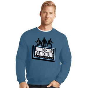 Shirts Crewneck Sweater, Unisex / Small / Indigo Blue Hardcore Parkour Club