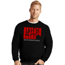 Load image into Gallery viewer, Daily_Deal_Shirts Crewneck Sweater, Unisex / Small / Black See You Space Coyote
