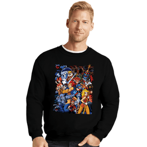 Daily_Deal_Shirts Crewneck Sweater, Unisex / Small / Black Thundercats VS Pilgrim