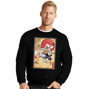 Daily_Deal_Shirts Crewneck Sweater, Unisex / Small / Black Gear Five Woodblock