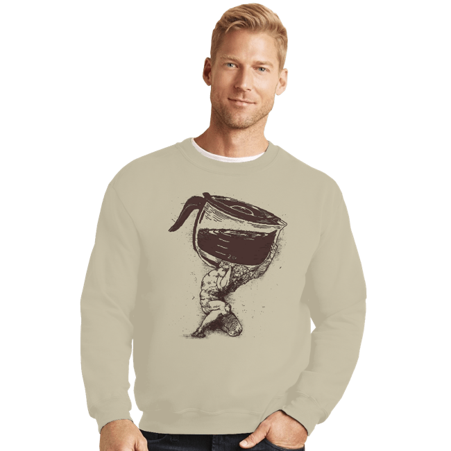Daily_Deal_Shirts Crewneck Sweater, Unisex / Small / Sand Coffee Atlas