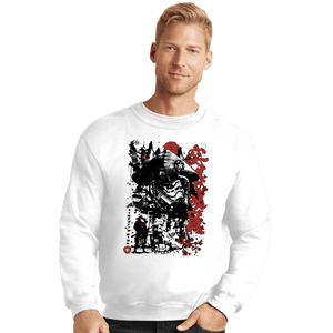 Daily_Deal_Shirts Crewneck Sweater, Unisex / Small / White Trooper Samurai